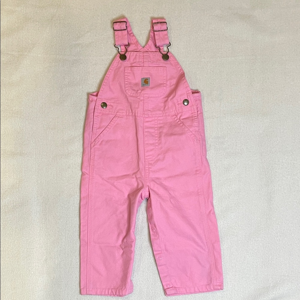 Carhartt Kids Overalls in Bright Pink